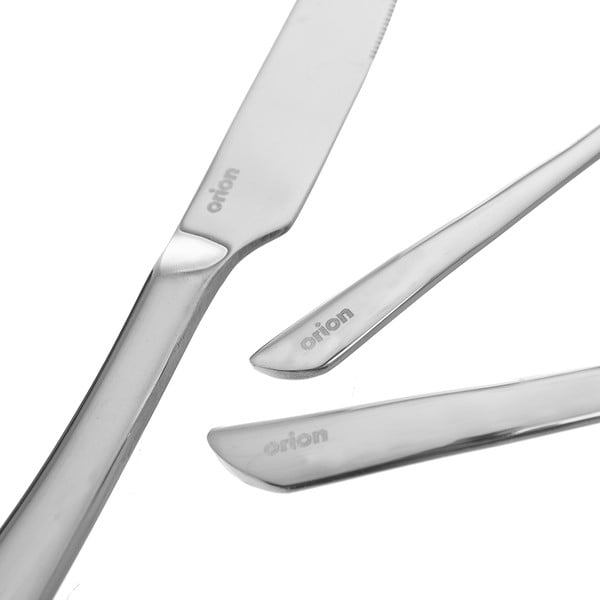 Sidabrinės spalvos stalo įrankiai iš nerūdijančio plieno 24 vnt. Shape – Orion-image-4