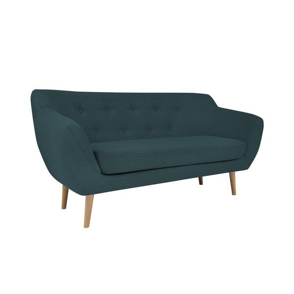 Tamsiai mėlyna dvivietė sofa su šviesiomis kojomis Mazzini Sofas Sicile-image-2