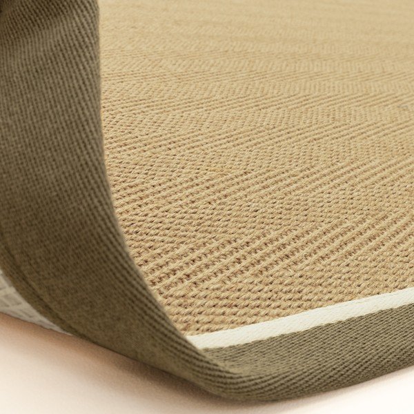 Apverčiamas/rankų darbo khaki spalvos/natūralios spalvos iš džiuto kilimas 240x340 cm Bordo Herringbone Khaki – Asiatic Carpets-image-3