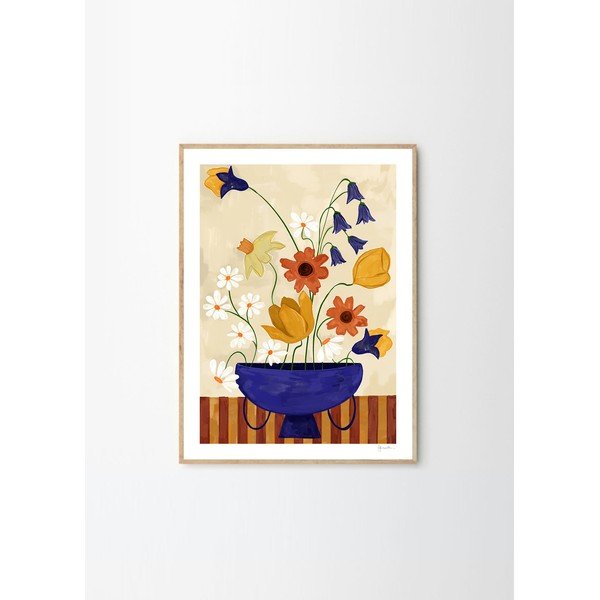 Plakatas 30x40 cm Colourful Bunch in Blue Vase – Frankie Penwill – The Poster Club-image-3