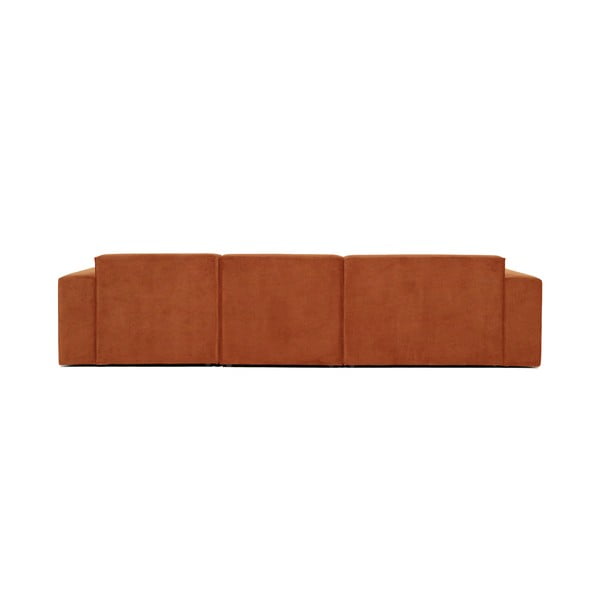 Oranžinės spalvos aksominė kampinė modulinė sofa Scandic Sting, kairysis kampas-image-3