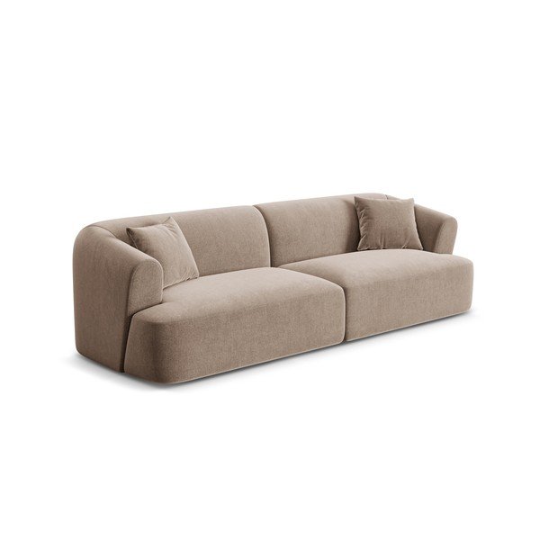 Šviesiai rudos spalvos sofa iš velveto 255 cm Campi – Cosmopolitan Design-image-2