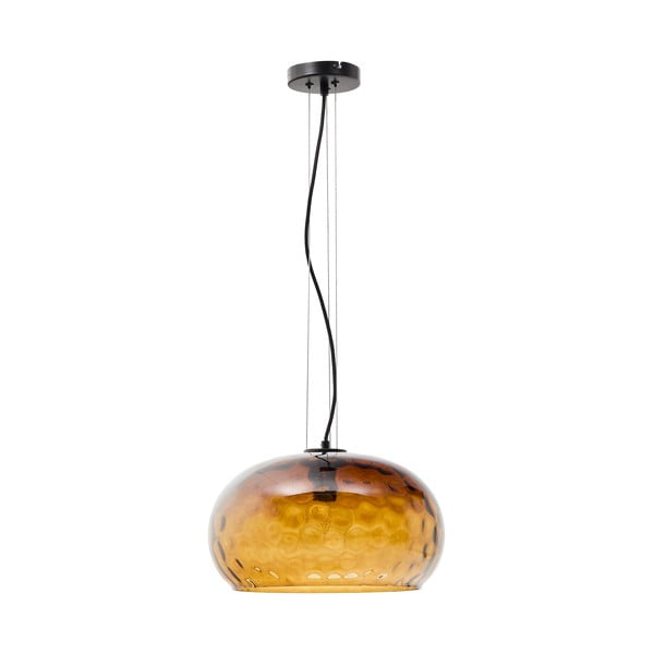 Gintarinės spalvos iš stiklo kabantis šviestuvas ø 40 cm su stiklo gaubtu Balma – Kave Home-image-4