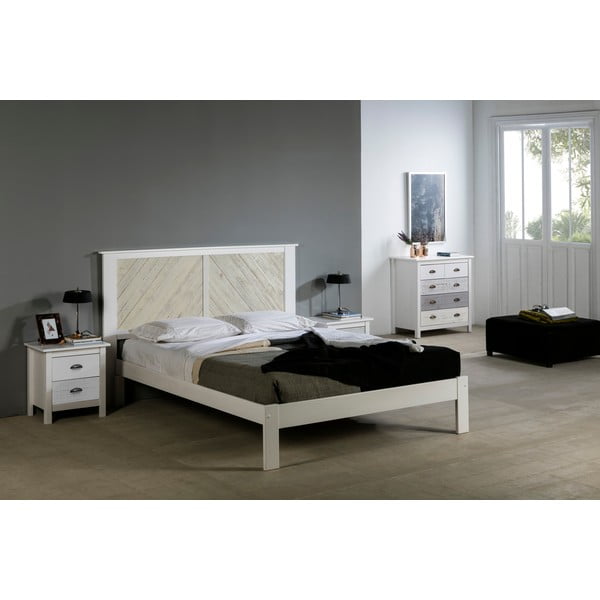 Balta dvigulė lova "Marckeric Roma", 140 x 190 cm-image-1