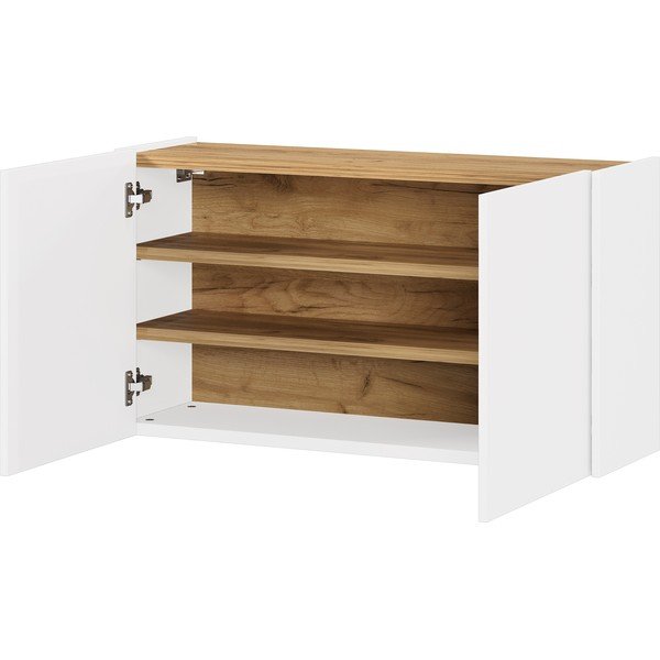 Baltos spalvos pakabinama spintelė iš ąžuolo 93x52x29 cm Libbiano – Germania-image-2