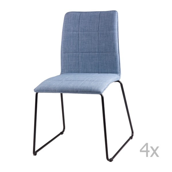 4 šviesiai mėlynų valgomojo kėdžių rinkinys "sømcasa Malina