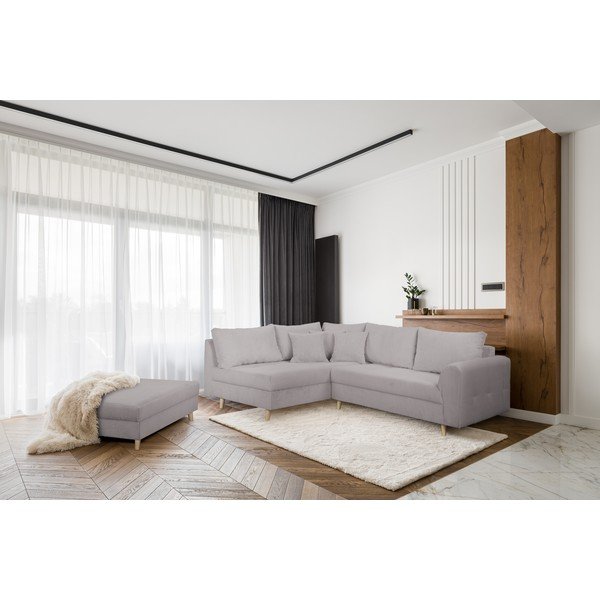 Pufas pilkos spalvos iš kordinio velveto Ariella – Ropez-image-1