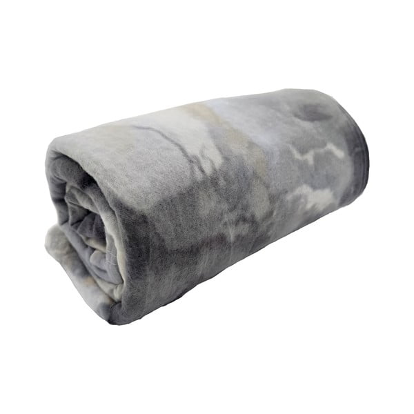 Pilkos spalvos fleece tipo antklodė ir pledas 150x200 cm Marble – JAHU collections