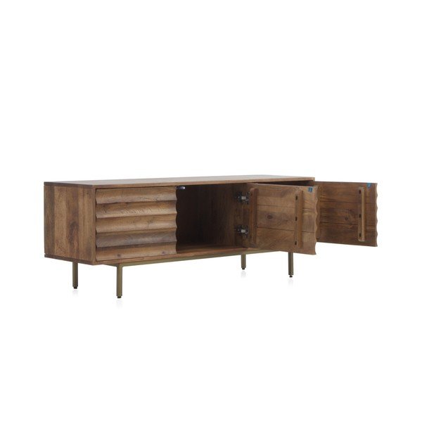 TV spintelė natūralios spalvos iš mango masyvo 140x51 cm Ripple – Geese-image-1