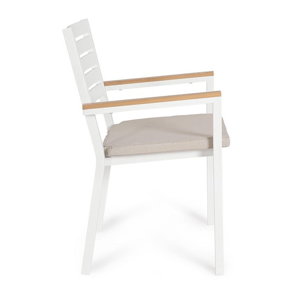 Baltos spalvos metalinės sodo kėdės 4 vnt. Henna   – Bizzotto-image-2