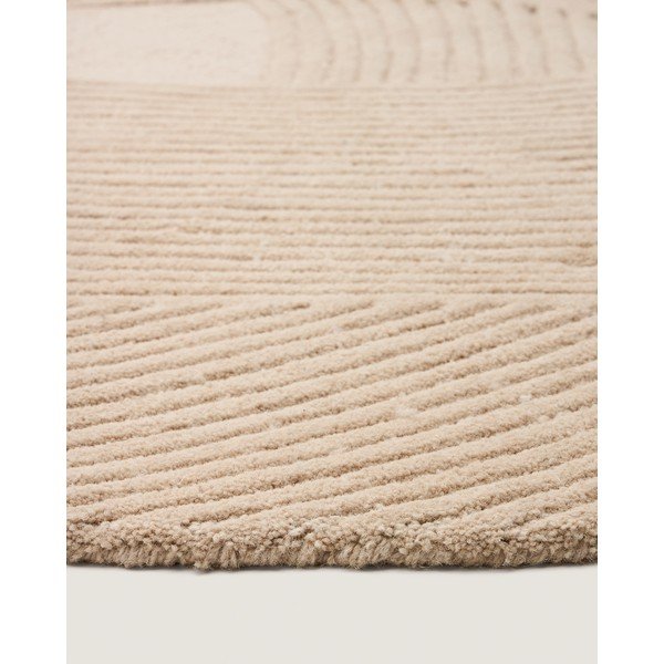 Rankų darbo kreminės spalvos iš vilnos kilimas 160x230 cm Domm – Kave Home-image-3