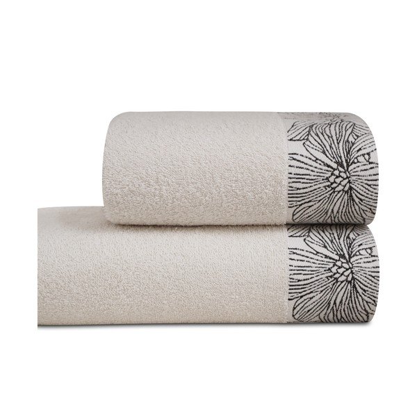 Dramblio kaulo spalvos iš frote audinio iš medvilnės rankšluostis 50x100 cm Valencia – My House-image-2