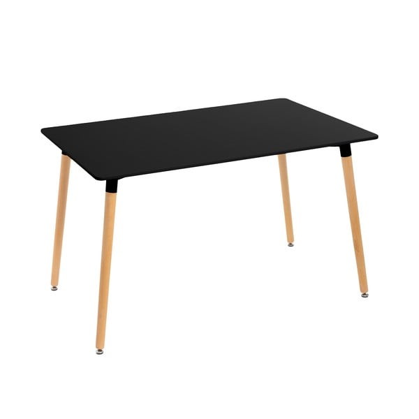 Valgomojo stalas juodos spalvos su juodu stalviršiu 80x120 cm – Casa Selección