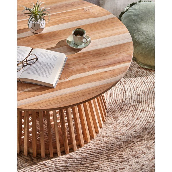 Tikmedžio kavos staliukas Kave Home Irune, ⌀ 80 cm-image-3