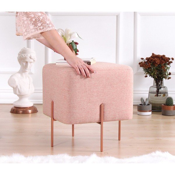 Pufas šviesiai rožinės spalvos Copper – Artie-image-1
