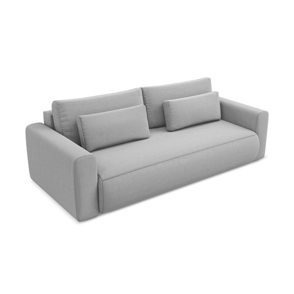 Šviesiai pilkos spalvos iš velveto sulankstoma/su sandėliavimo vieta sofa 238 cm Kapua – Makamii-image-4