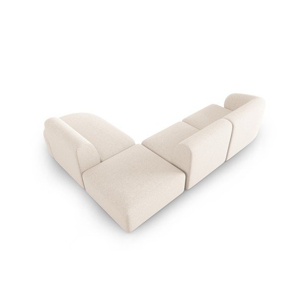 Smėlio spalvos iš šenilinio audinio kampinė sofa (su dešiniuoju kampu/„L“ formos) Paolo – Milo Casa-image-3