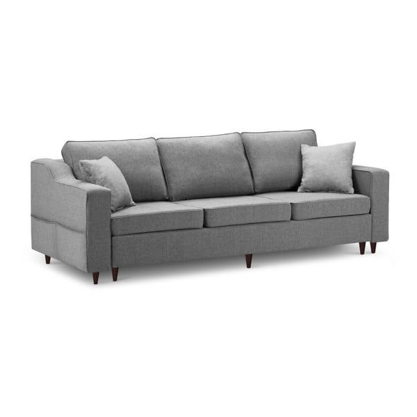 Tamsiai pilka trivietė sofa-lova su daiktadėže Mazzini Sofas Narcisse