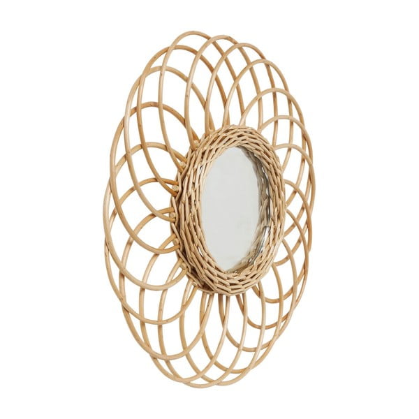 Sieninis veidrodis su rotango rėmu Kare Design Swing, Ø 34 cm-image-2