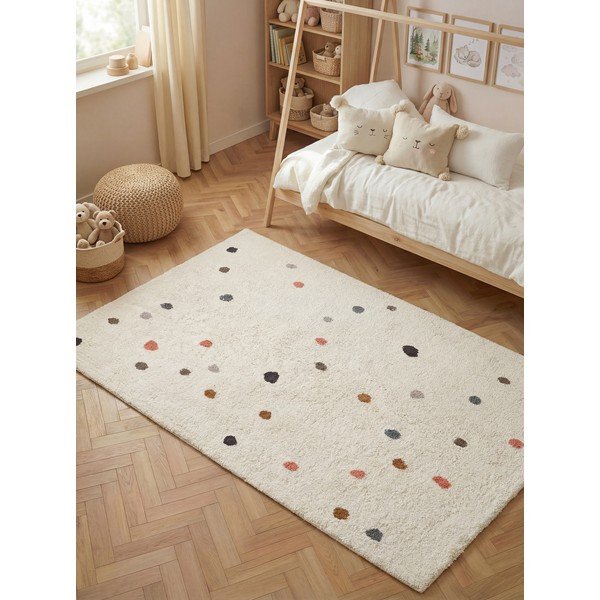 Skalbiamas/rankų darbo kreminės spalvos iš medvilnės vaikiškas kilimas 140x200 cm Snuggle Pippo – Hanse Home-image-1