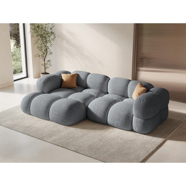 Pilkos spalvos kampinė sofa (su kairiuoju kampu/su gultu) Loretto – Cosmopolitan Design-image-1