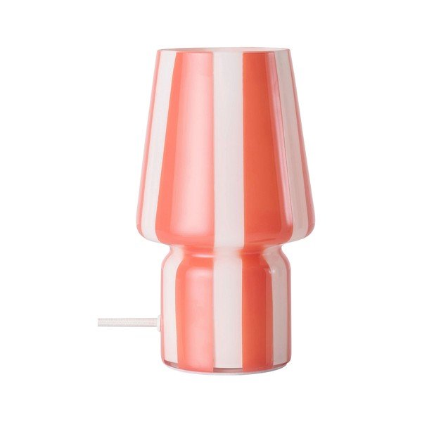 Raudonos spalvos/baltos spalvos iš stiklo stalinis šviestuvas (aukštis 21,5 cm) Carlo – Ellos Home