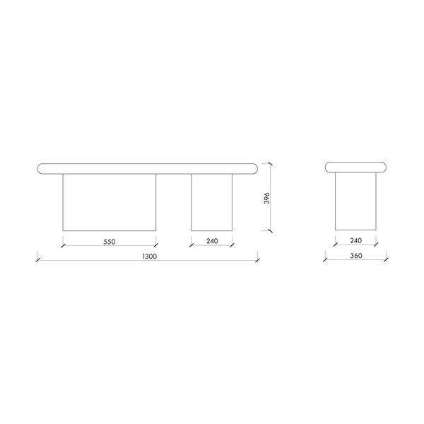 Raudonos plytų spalvos paminkštinto audinio suolas iš boucle Rull – noo.ma-image-4