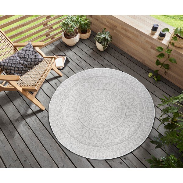 Apvalios formos kilimas šviesiai pilkos spalvos ø 120 cm Spirit – Hanse Home-image-1