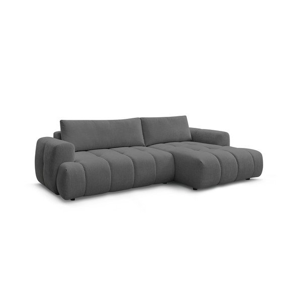 Tamsiai pilkos spalvos sulankstoma/su sandėliavimo vieta kampinė sofa (su dešiniuoju kampu/su gultu) Fuji – Bobochic Paris-image-3