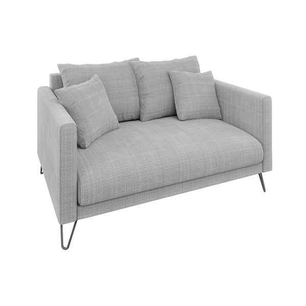 Šviesiai pilkos spalvos iš šenilinio audinio sofa 140 cm Freya – Ropez