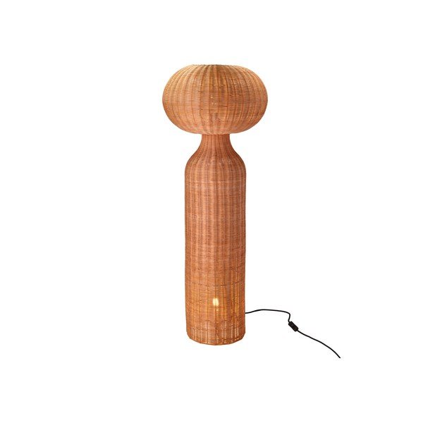 Pastatomas šviestuvas natūralios spalvos (aukštis 130 cm) su rotango gaubtu Vinka – Villa Collection-image-4
