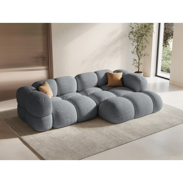 Pilkos spalvos kampinė sofa (su dešiniuoju kampu/su gultu) Loretto – Cosmopolitan Design-image-1