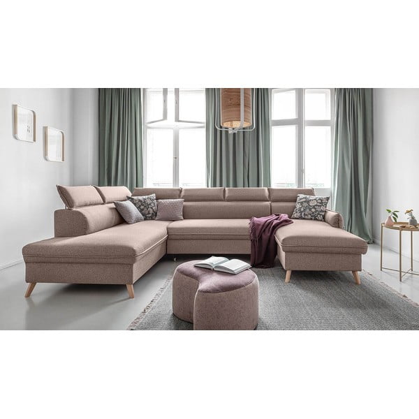 Sulankstoma kampinė sofa smėlio spalvos (su kairiuoju kampu) Sweet Harmony – Miuform-image-1