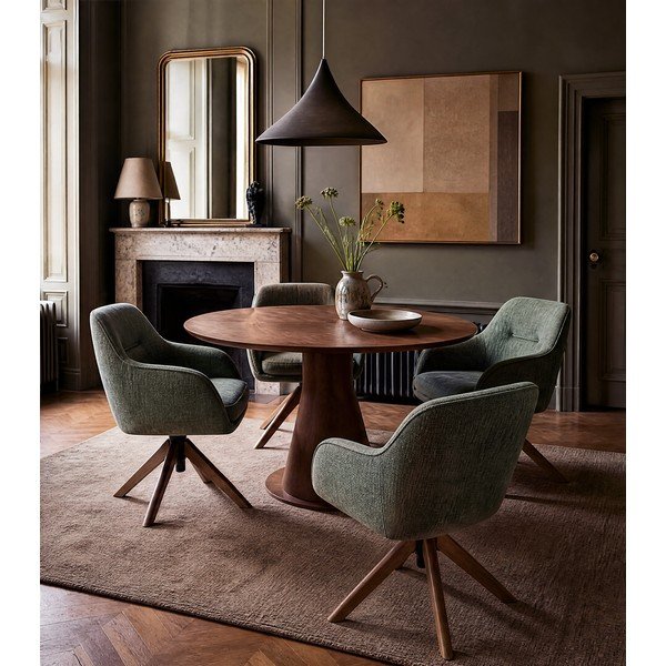 Žalios spalvos iš audinio valgomojo kėdžių komplektas 2 vnt. Avola – Unique Furniture-image-1