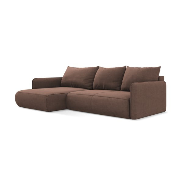Rožinės spalvos sulankstoma/su sandėliavimo vieta kampinė sofa (su kairiuoju kampu) Nanea – Makamii-image-4