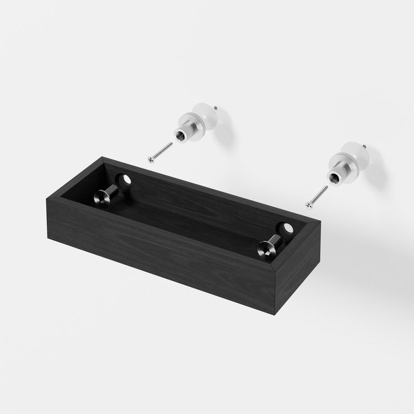 Juoda sieninė lentyna vonios kambariui iš ąžuolo Wireworks Yoku-image-2