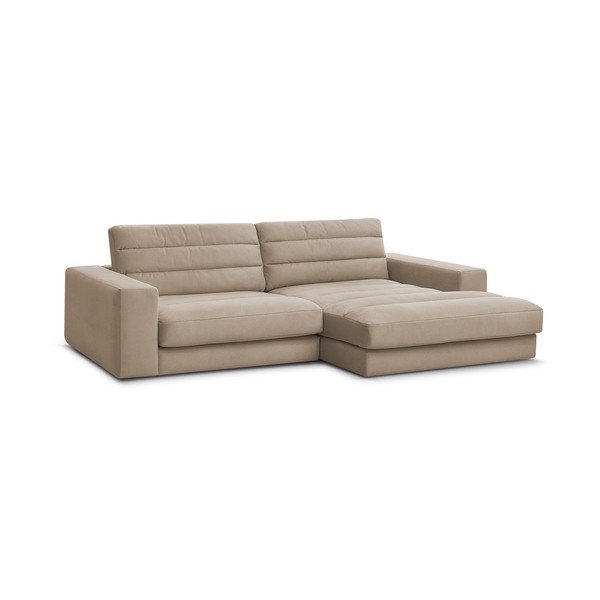Taupe spalvos kampinė sofa iš velveto (su dešiniuoju kampu/su gultu) Sierra – Bobochic Paris-image-2