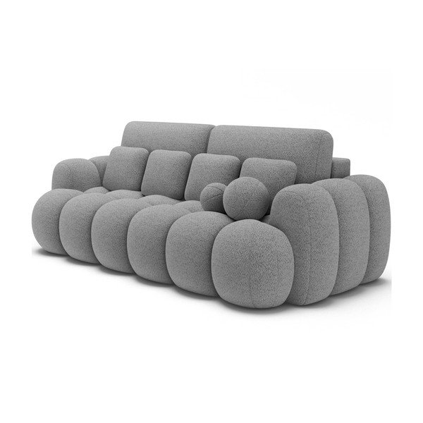 Pilkos spalvos sulankstoma sofa iš boucle 256 cm Cotonn – ELTAP-image-2