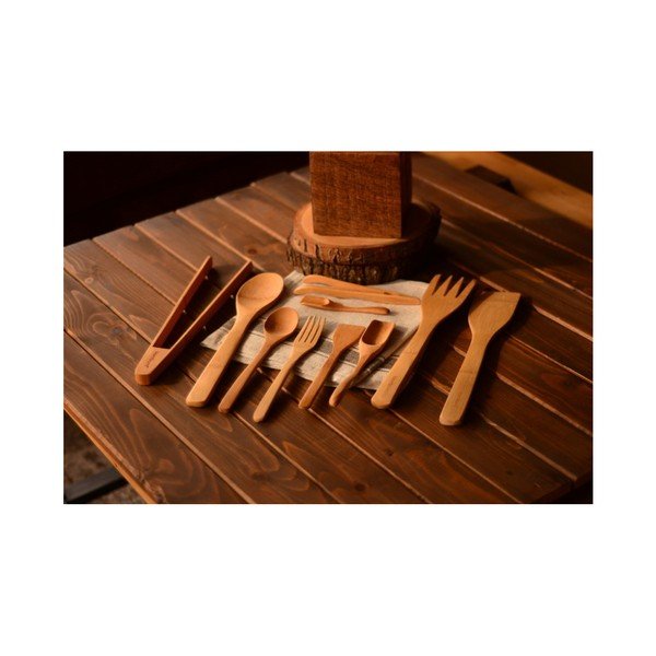 10 virtuvės įrankių rinkinys iš bambuko Bambum Violi-image-1