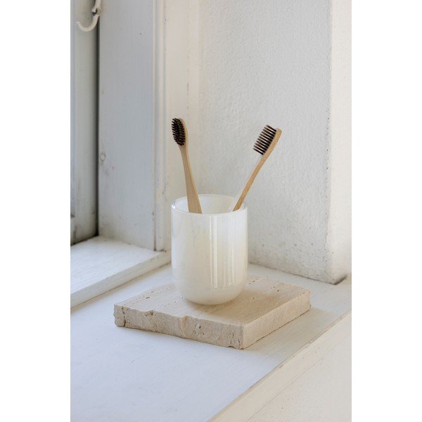 Kreminės spalvos iš stiklo dantų šepetėlio indas Opal – Mette Ditmer Denmark-image-4