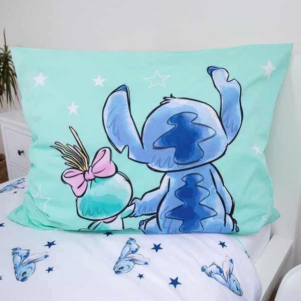 Mėtų spalvos iš medvilnės viengulė vaikiška patalynė 140x200 cm Lilo & Stitch "Buddies" – Jerry Fabrics-image-3