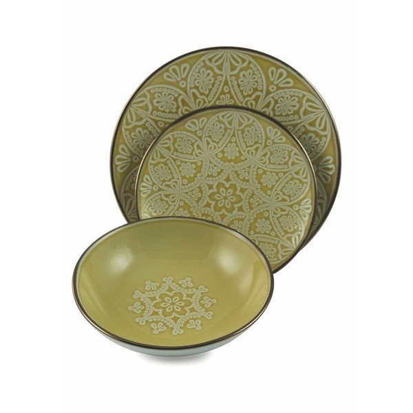 18 dalių spalvotų akmens masės indų rinkinys "Villa d'Este Baku-image-4