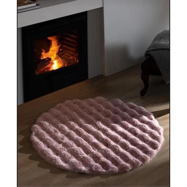 Skalbiamas apvalios formos kilimas rožinės spalvos ø 150 cm Bubble Pink – Mila Home-image-2