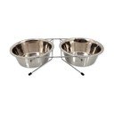 Iš nerūdijančio plieno dubenėlių komplektas su stovu šuniui ø 21 cm  Dog Fantasy – Plaček Pet Products