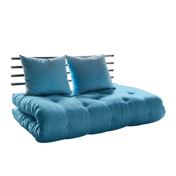 Sofa lova "Karup Shin Sano" juoda / horizontali mėlyna