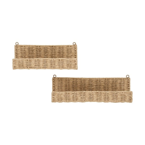 Natūralios spalvos sieninės lentynos 2 vnt. 10 cm Treviso – House Nordic
