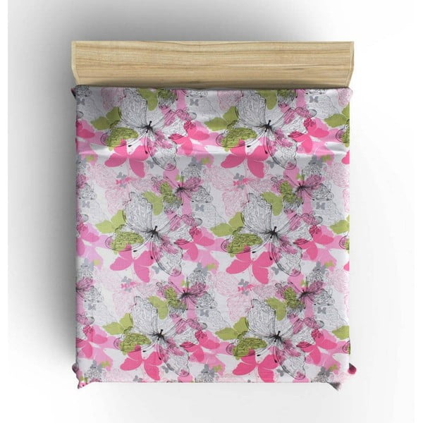 Lovatiesė rožinės spalvos iš medvilnės dvigulei lovai 200x200 cm Belinda – Mijolnir