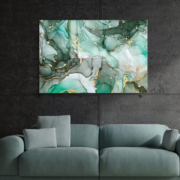 Paveikslas ant stiklo 100x70 cm Turquoise - Wallity-image-2