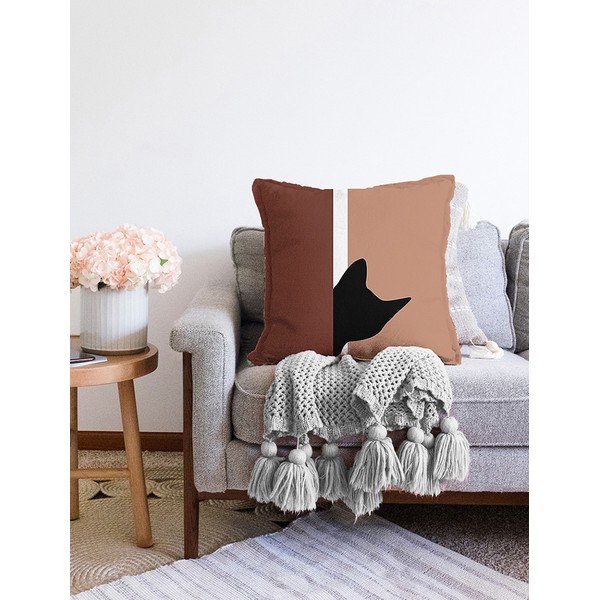 Minimalistiniai pagalvių užvalkalai Kačiukas, 55 x 55 cm-image-2
