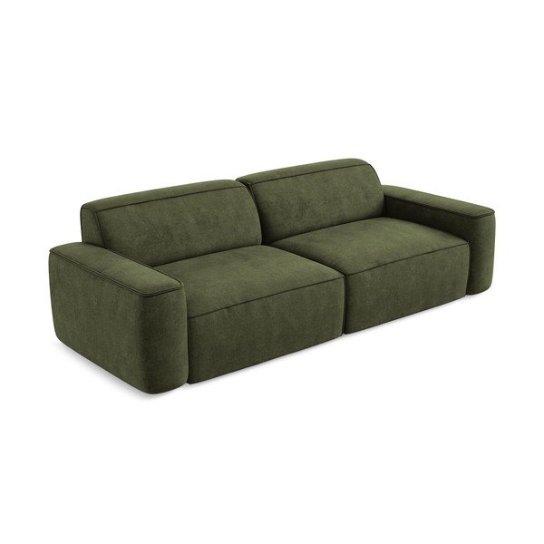 Žalios spalvos iš šenilinio audinio sofa 244 cm Omao – Makamii-image-4